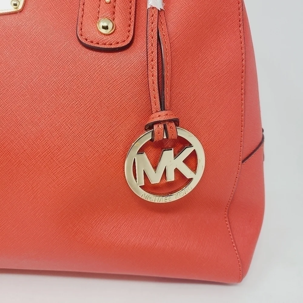 Michael Kors | Saffiano Large Orange Leather Shoulder Satchel Bag (NWOT)
